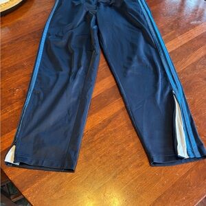Navy Blue Track Pants with Side Zippers